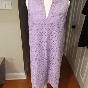 Lavender eyelet shift dress